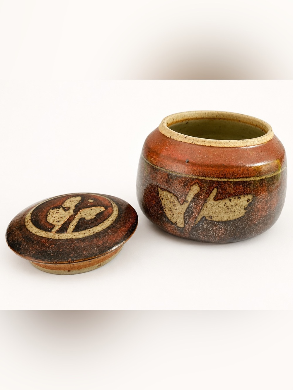 Vintage Studio Pottery Tobacco Jar Hand Thrown Lidded Stoneware
